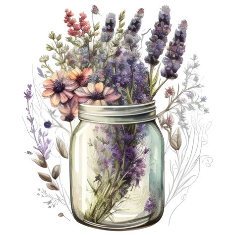 Watercolor Lavender Clipart Set of 10 High-quality Pngs - Etsy