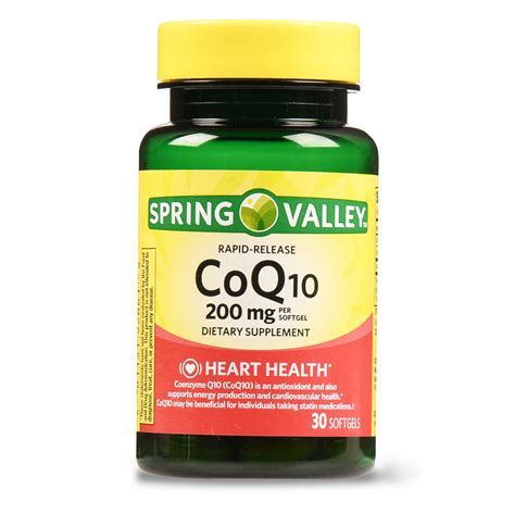 Spring Valley CoQ10 Rapid Release Softgels, 200 mg, 30 Ct - Walmart.com ...