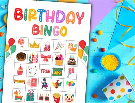 Birthday Bingo Kids Birthday Party Game Printable Bingo - Etsy