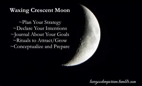 Waxing Crescent MoonNow is the time to prepare for the moon phase in ...