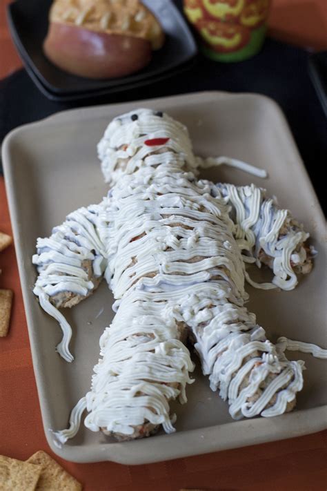 Easy Cheese Mummy for Halloween Potluck