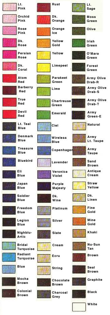 Rit Color Chart