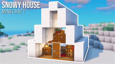 Minecraft : How to Build a Simple Snowy House - YouTube