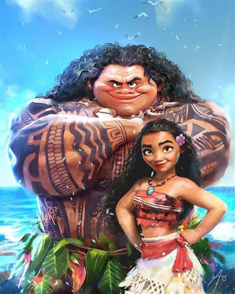 Moana and Maui fan art illustration by Rudy Nurdiawan Disney Princess ...