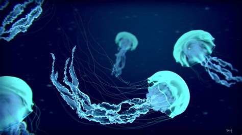 Bioluminescent Jellyfish HD Wallpaper by robokoboto