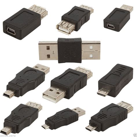 CableVantage 10pcs OTG 5 pin F/M mini changer adapter converter USB ...