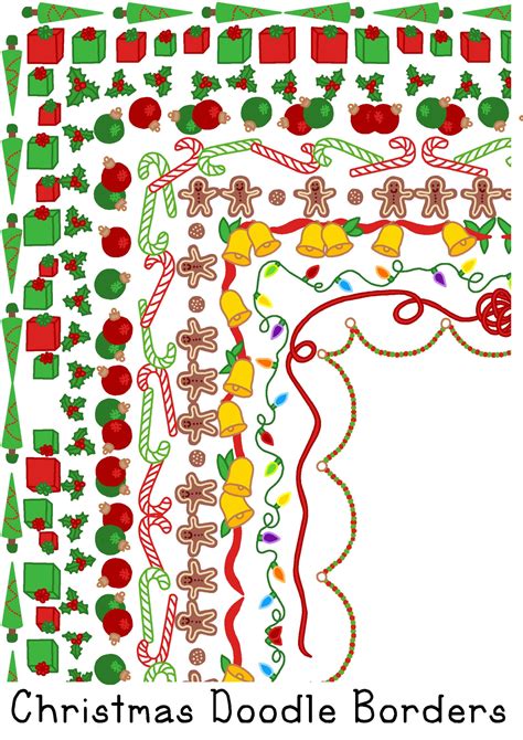 Christmas Color Borders Rectangular Clip Art Bundle PNG Commercial ...