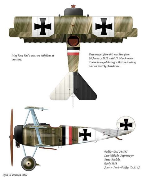 Fokker Dr.I ... by Bob Pearson Ww1 Airplanes, Ww2 Planes, Model Planes ...