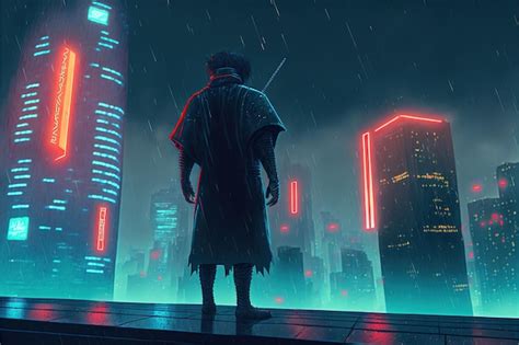 Premium Photo | Futuristic cyberpunk samurai soldier futuristic samurai ...