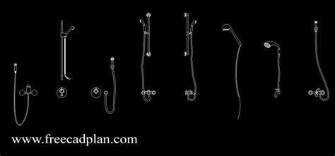 bathroom Hand shower cad blocks for autocad - dwg download - free cad plan