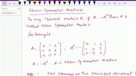 Matrices and Determinants : - ( Symmetric and Skew symmetric matrix ...