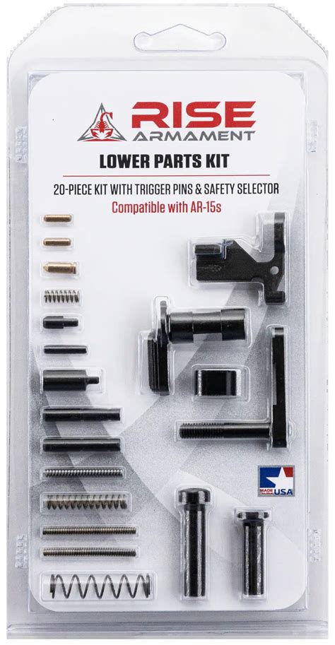 RISE Armament AR 15 Lower Parts Kit With Trigger Pins & Safety Selector