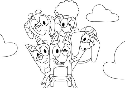 🖍️ Bluey and Friends on a Seesaw - Printable Coloring Page for Free ...