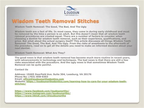 PPT - Wisdom Teeth Removal Stitches PowerPoint Presentation, free ...