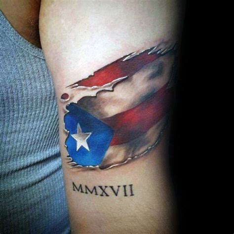 50 Puerto Rican Flag Tattoo Ideas For Men - Puerto Rico Designs | Flag ...