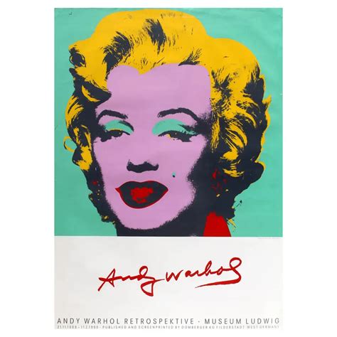 Original Vintage Andy Warhol Art Exhibition Poster Marilyn Monroe Pop ...