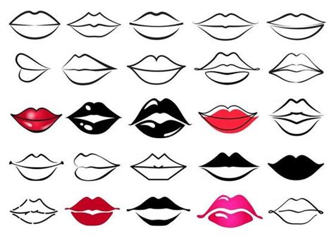 Lips Outline Vector Art, Icons, and Graphics for Free Download