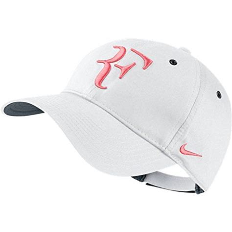 NIKE Men-Women's Roger FEDERER "RF" Tennis DRI-FIT Hat White/Coral ...