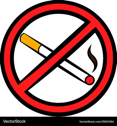 No smoking sign icon icon cartoon Royalty Free Vector Image