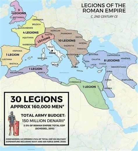 Distribution of the roman legions in second century CE : r/MapPorn