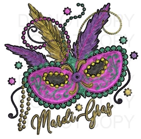 Mardi Gras Mask Digital Print PNG Printable Instant Download