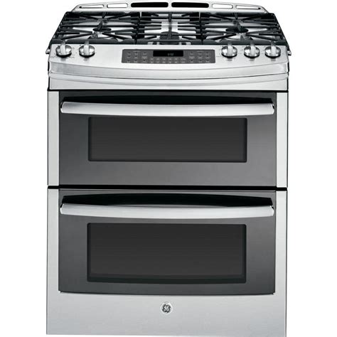 GE Profile 6.7 cu. ft. Slide-In Double Oven Gas Range with Self ...