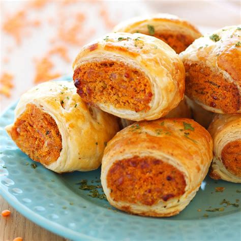 Vegetarian Red Lentil Sausage Rolls - The Busy Baker