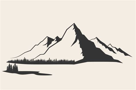 Mountain Range Clipart Black And White