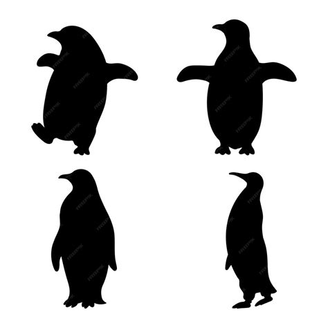 Premium Vector | Penguin silhouette vector illustration