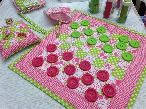 Homemade checkers. I like the fabric board. You can play anywhere ...