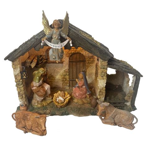 Fontanini 6 Piece Centennial Nativity Set with Lighted Stable, Roman ...