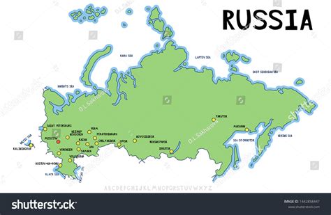 Map Russia Largest Cities Russia Cities 库存矢量图（免版税）1442858447 | Shutterstock