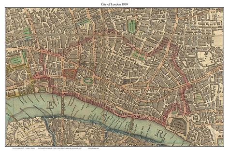 Old Map of the City of London 1809 Laurie & Whittle - Old Map Custom ...