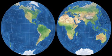 Azimuthal Equidistant Projection (Hemispheres): Compare Map Projections