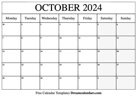 october 2024 large printable calendar - october 2024 calendar free ...