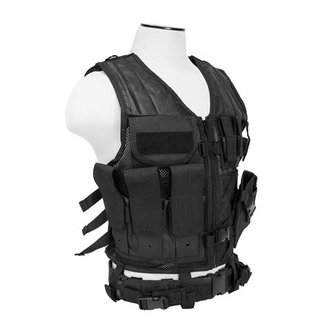 Adjustable Tactical Vest (High Quality) w/Pistol Holster-Pouches-Zip ...