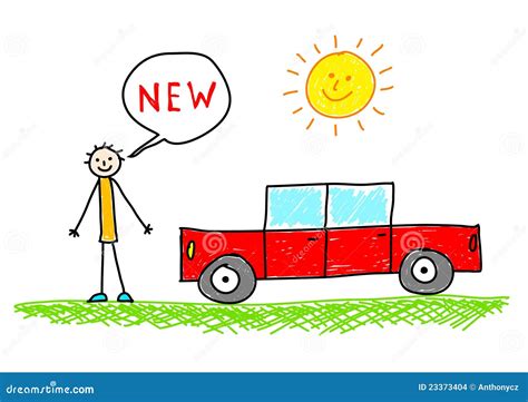 Drawing of red car stock vector. Illustration of automobile - 23373404