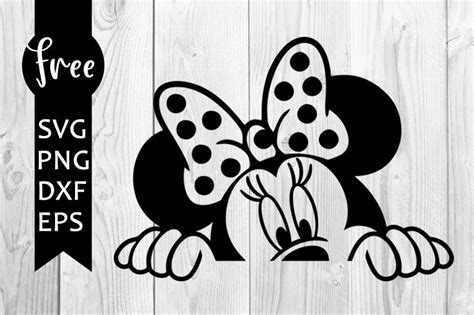 Minnie peeking svg free, disney svg, minnie mouse svg, instant download ...