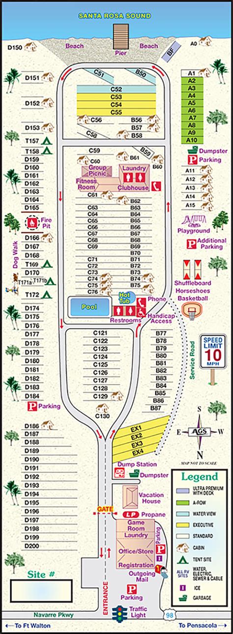 Navarre Beach Campground Map - Long Dark Ravine Map