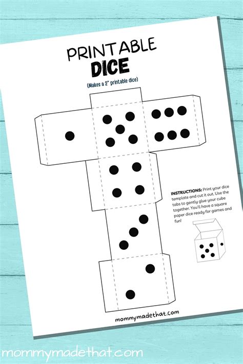 Printable Dice Template (How to Make Paper Dice)