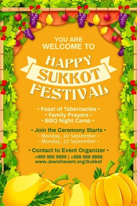 Sukkot Feast Festival Template | Happy sukkot, Feast of tabernacles, Sukkot