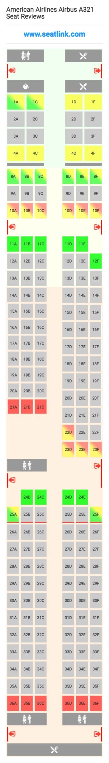 American Airlines Airbus A321 Seating Chart - Updated March 2024 - SeatLink