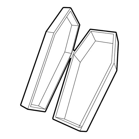 Coffin Icon Outline Style, Coffin Drawing, Outline Drawing, Coffin ...