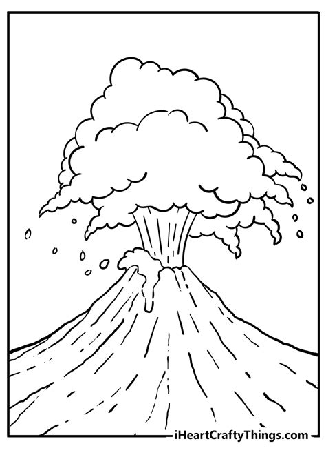 Free Volcano Coloring Pages