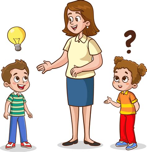 vector illustration of teacher asks her students questions 27475943 ...