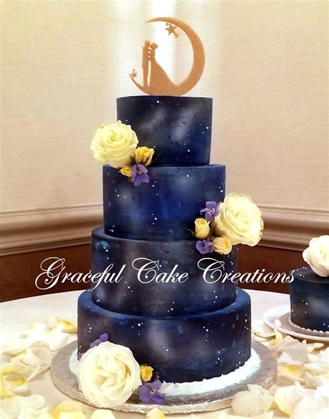 Starry Starry Night Wedding Cake | Wedding cake night, Starry night ...