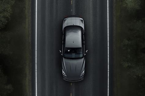 Premium AI Image | Aerial view of a car on the road