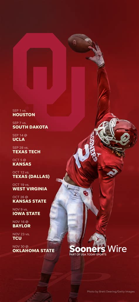 2019 Oklahoma Football Schedule: Downloadable Wallpaper