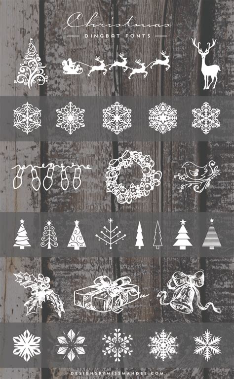 Christmas Dingbat Fonts - Designs By Miss Mandee