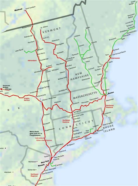 North East New England Amtrak Route Map. Super easy way to get to Maine ...